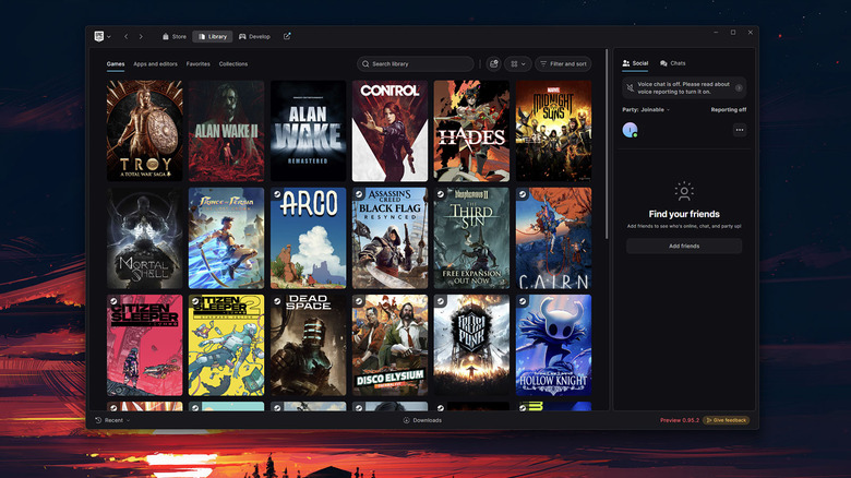 A screenshot of the new Epic Games Store Launcher.