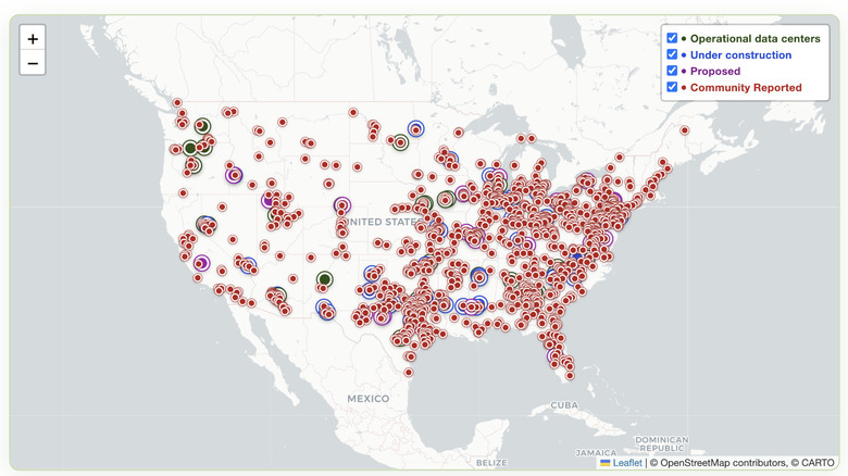 A map of US AI data centers