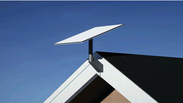 Starlink V4 mounted to the top of a house.