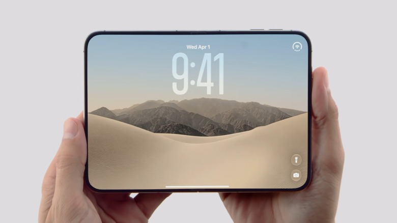 A folded-out iPhone Duo