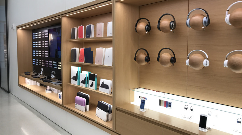 A shop with headphones