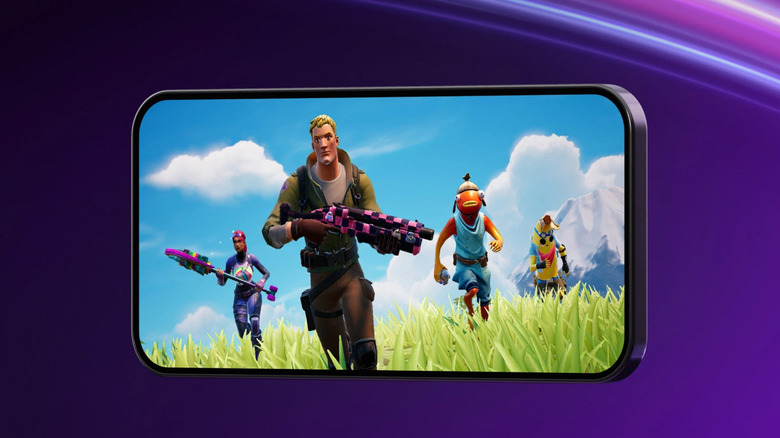 Fortnite on a mobile phone screen