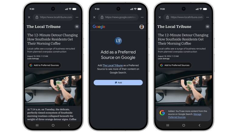 Three screenshots show how users can add a publication as a 