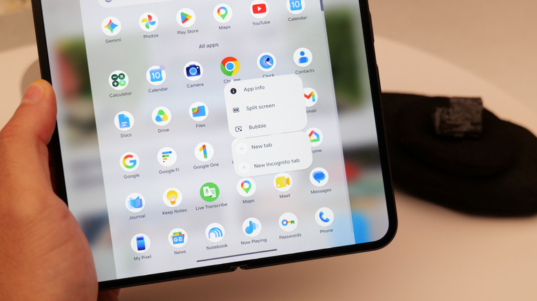 The new bubble option on the Pixel 11 Pro Fold allows you to open most apps inside a floating window.