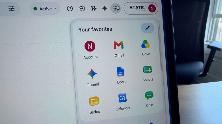 Google's application picker in the Gmail web app.