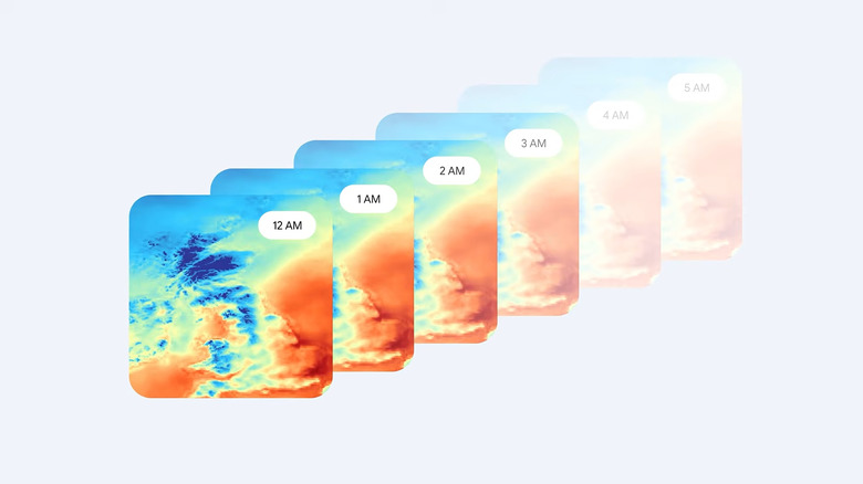 An illustration of WeatherNext 3's hourly forecasts.