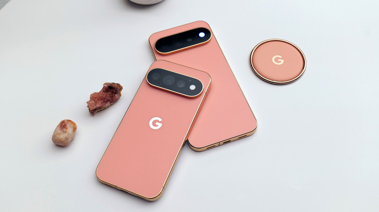 A photo of the Pixel 11 Pro and Pro XL with the HiLight feature lit up.