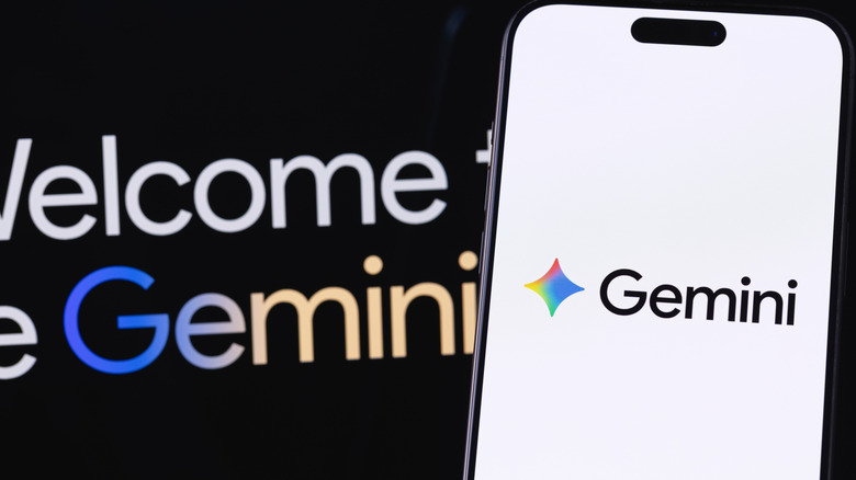 A phone showing the Gemini logo.
