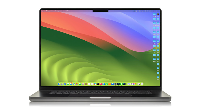 Promotional shot of the latest MacBook Pro model.