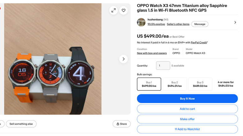 Three versions of nan Oppo Watch X3, successful different bands, connected a table