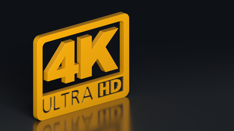 A 3D model of the 4K Ultra HD video standard logo