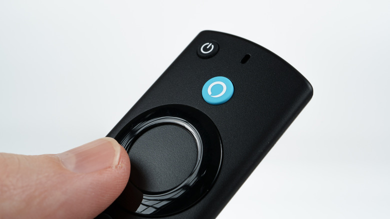 Fire TV 4K Max remote with a dedicated Alexa button.