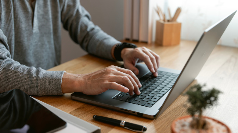 Image of laptop in use.