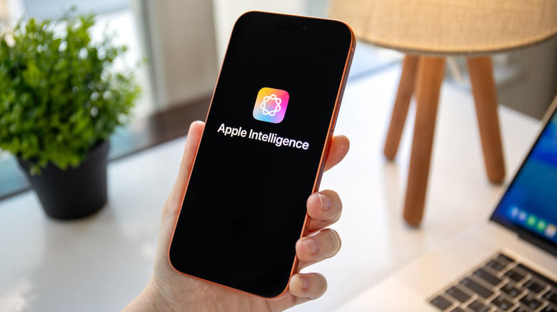 Apple Intelligence logo showing on an iPhone