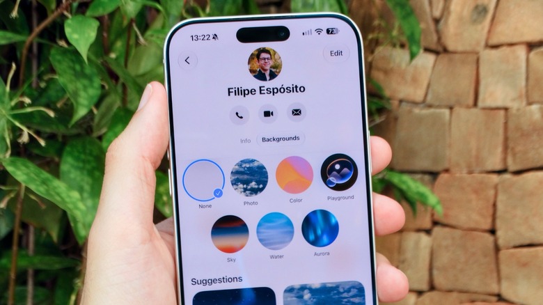 Custom background options in Apple Messages.