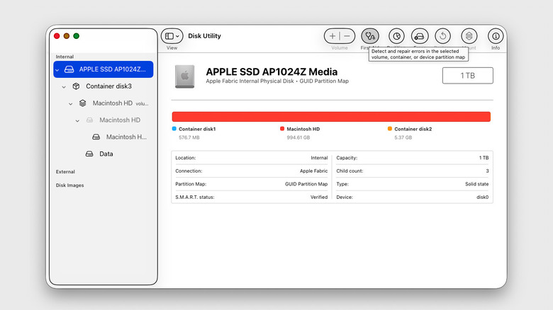 Screenshot of Apple's Disk Utility on macOS
