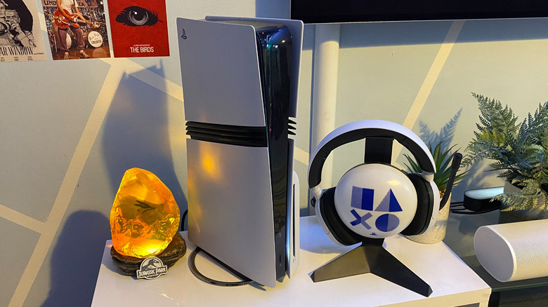 PS5 Pro next to Sony INZONE H5 gaming headset