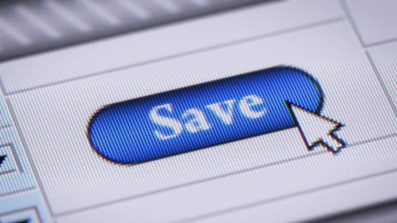 Close-up of a Save button