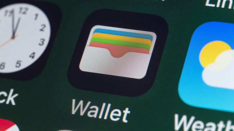 A close-up of the Apple Wallet icon on an iPhone.