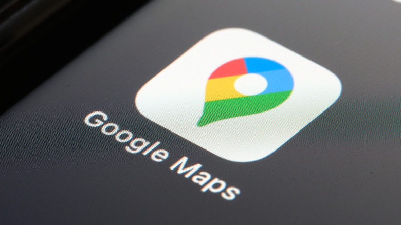 Close-up of the Google Maps mobile app logo.