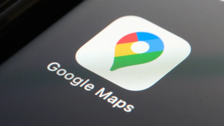 Close-up of the Google Maps mobile app logo.