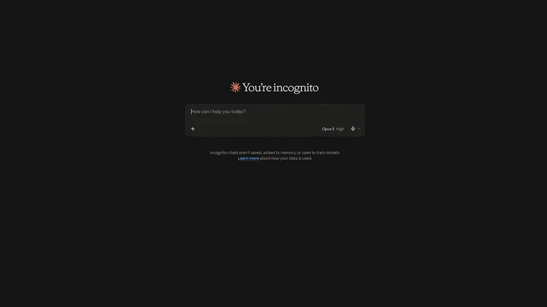 In Claude's incognito mode, the chatbot won't save your chats to its memory.