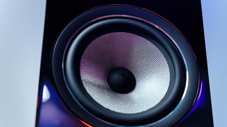 A close-up of a speaker.