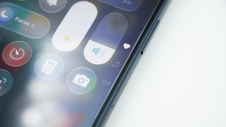 The volume setting widget, zoomed-in on an iPhone.