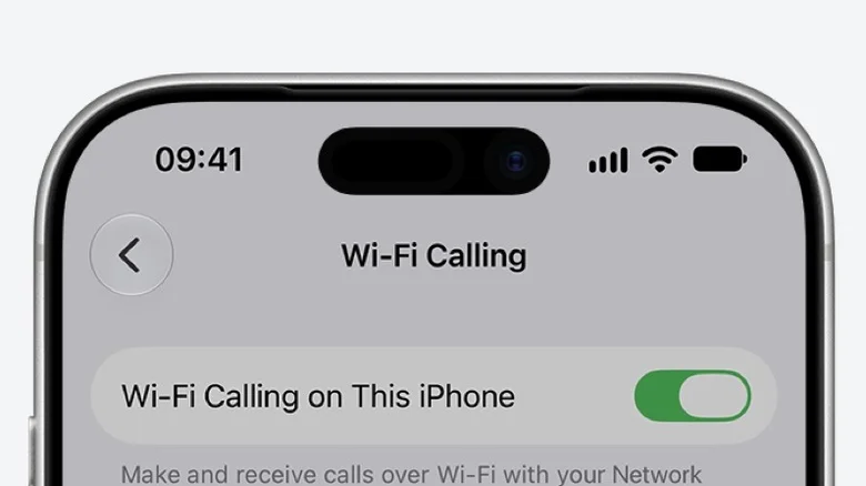 A screenshot of the top part of the Wii-Fi Calling Settings page on iPhone.