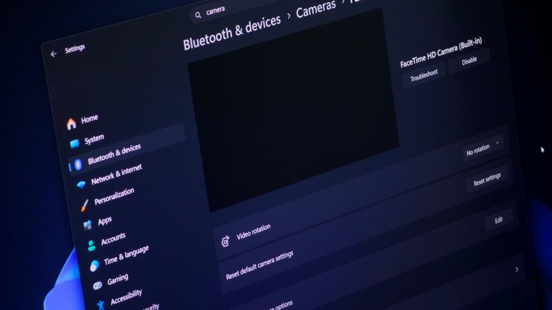The Windows 11 webcam settings screen.
