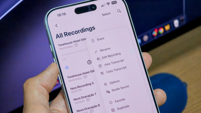 Options for editing a voice memo in Apple's native iPhone app.