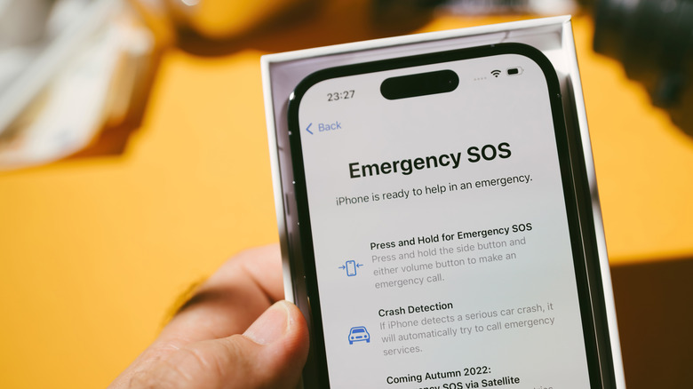 iPhone Emergency SOS menu