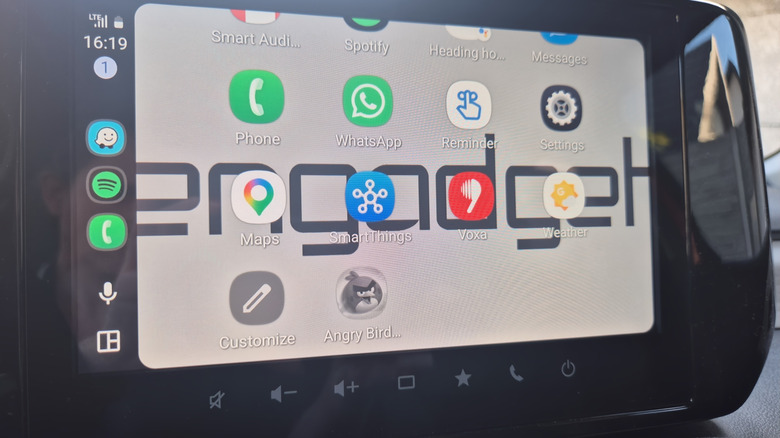 Angry Birds icon grayed out on Android Auto when car is in Drive.