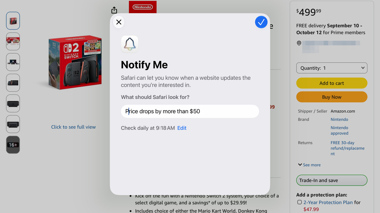 How to track prices with Safari's Notify Me tool on iPhone, iPad and Mac