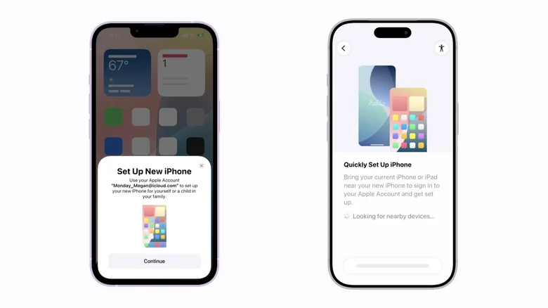 Setting up a new iPhone.