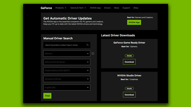 Downloading driver updates from Nvidia's website.