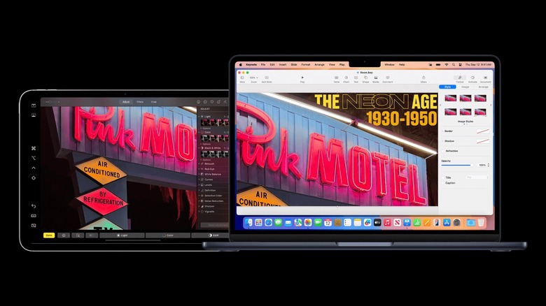 Illustration showing how Sidecar works: using your iPad as a secondary display for your Mac.