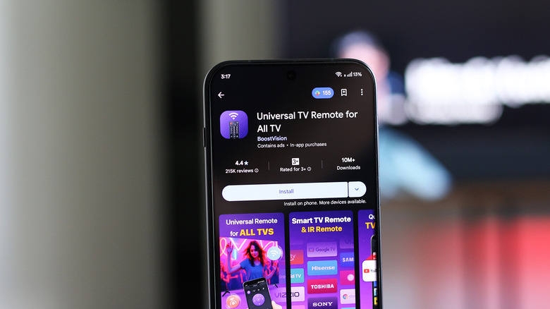 A universal remote control app on the Play Store.