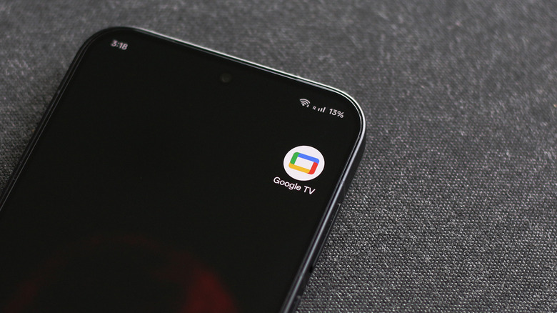 Google TV app icon on a phone.