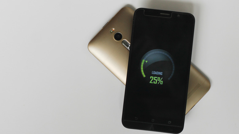 Two phones engaging in wireless power sharing.