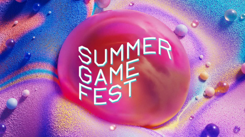 The 2026 logo for the Summer Game Fest with a pink ball and pastel background is shown