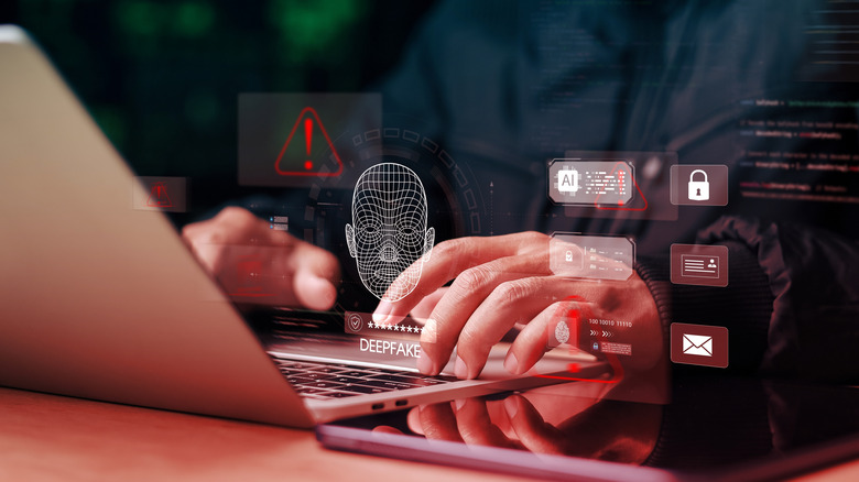 A person on a computer