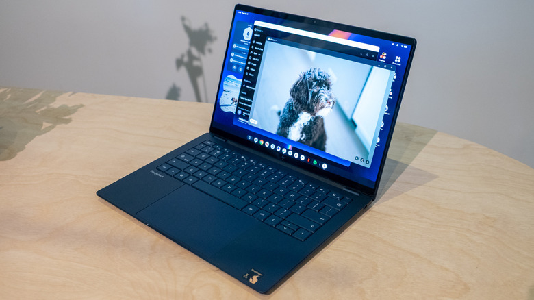 HP's Googlebook 14 sitting on a table.