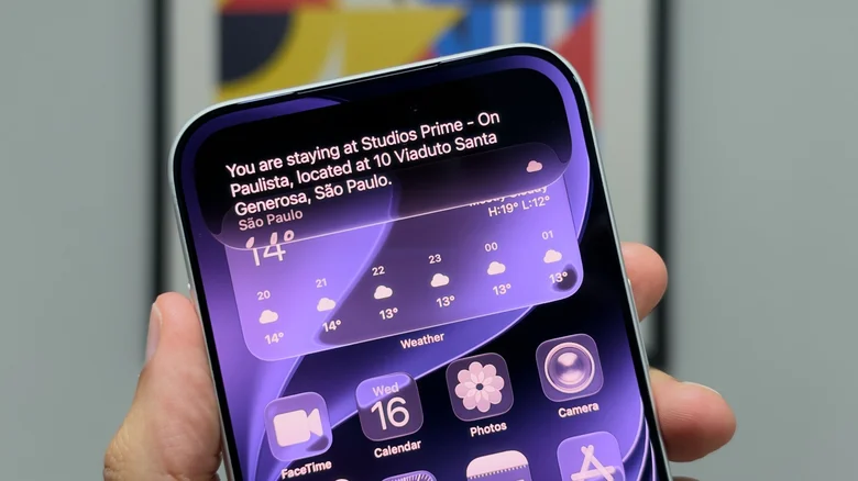 Siri on iPhone answering a question using personal context.