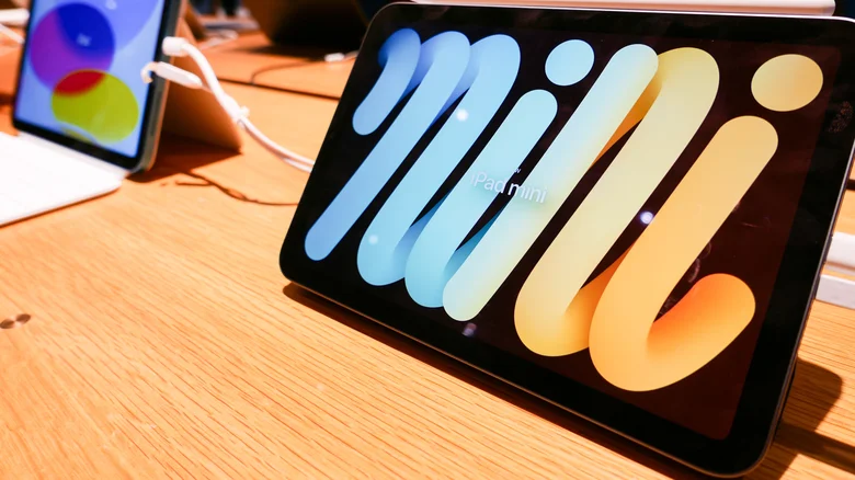 An iPad Mini on display at the Apple Store.