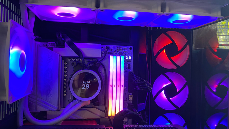 A NZXT liquid CPU cooler inside a PC case.