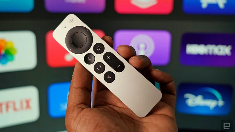 Apple TV 4K with app selection background
