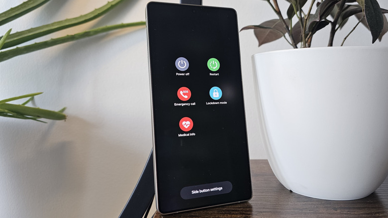 Power menu on Samsung Galaxy S25 Ultra smartphone