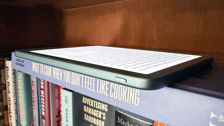 The power button on the Amazon Kindle Paperwhite Signature Edition (2026).