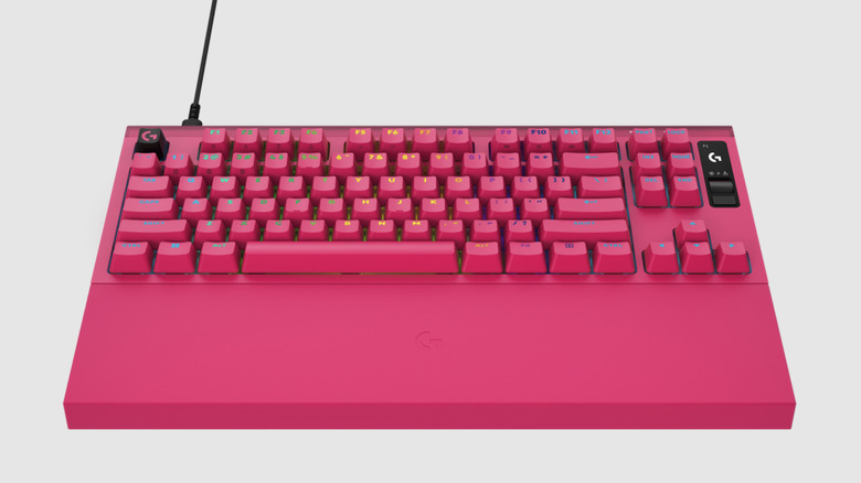 A pink keyboard.
